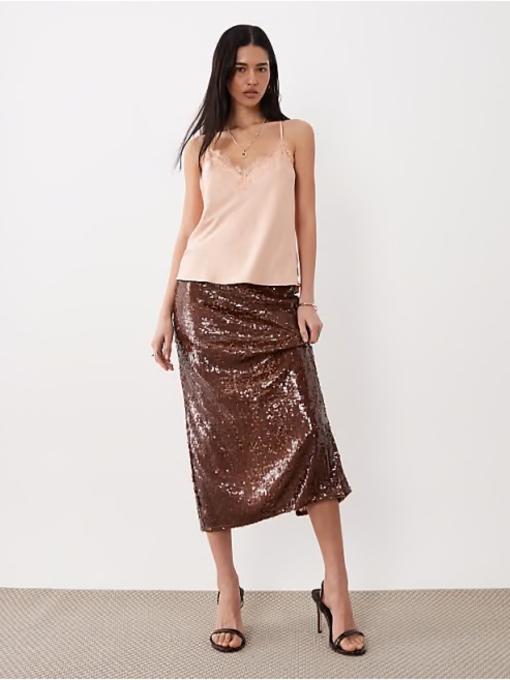 NWT MANGO Midi Sequin Skirt Size 4